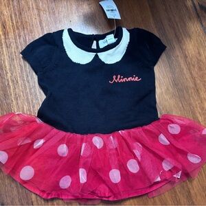 Minnie Mouse Black & Red Polka Dot Tutu Dress Baby Gap DISNEY